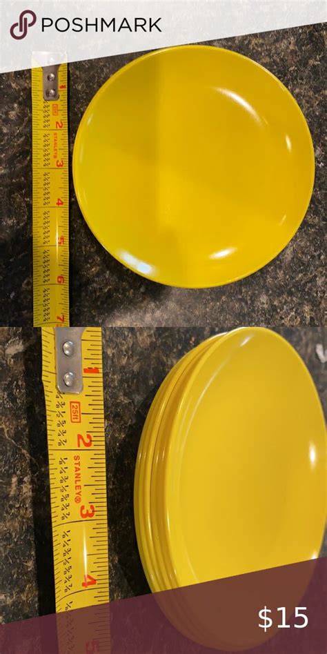 6 Yellow Texas Ware Melamine Plates Approx 6 Dia Melamine Texas