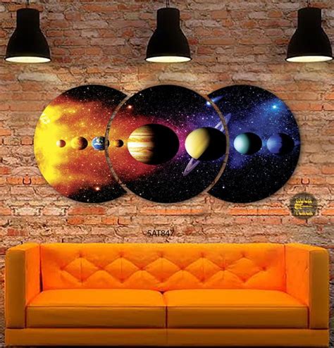 Quadros Decorativos Sistema Solar Planetas Modelo Circular Elo7