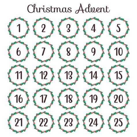 10 Best Free Printable Christmas Calendar Numbers Free Printable