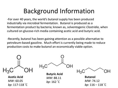 PPT - Butanol Production from Clostridia Fermentation PowerPoint ...