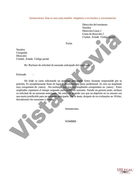 Utah Ejemplo De Carta De Rechazo De Solicitud De Aumento Anticipado Del