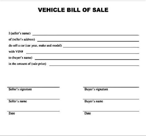 Vehicles Bill Of Sale Etsy Canada Worksheets Library