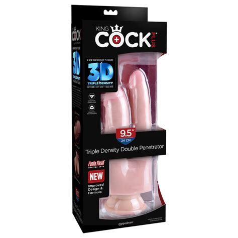 Doble Dildo Realístico Triple Densidad King Cock 24 cm Boutique Erótica