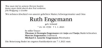 Traueranzeigen Von Ruth Engemann Stuttgart Gedenkt De