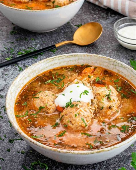 Romanian Meatball Soup Ciorba De Perisoare Jo Cooks