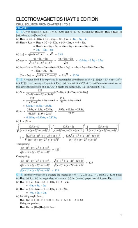 Chapter 8 Hayte ELECTROMAGNETICS HAYT 8 EDITION DRILL