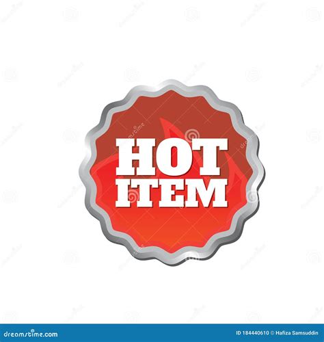 Hot Item Label Vector Illustration Decorative Background Design Stock