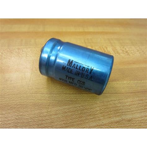 Mallory 20 97603 Type CGS Capacitor 2097603 4000 MFD 30 VDC Used