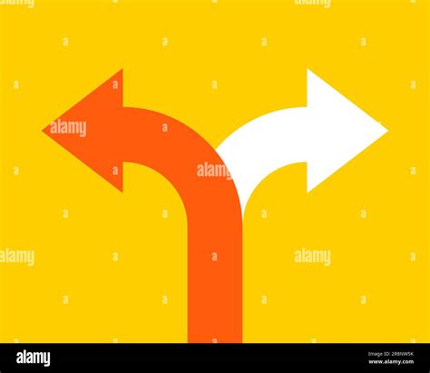 Two Arrow Double Direction Option Way Fork Path Two Pathway Multi