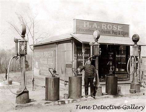 Vintage Gas Station Pumps Mundys Corner Pennsylvania Historic