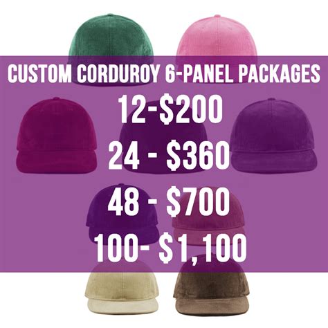 Custom Embroidered Corduroy Special Bulk Caps Wholesale Headwear