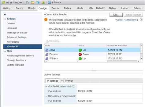 Vcenter Native Ha Failover Testing