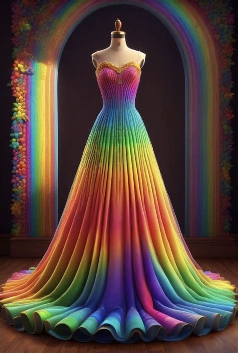 Pin By Makai Fernandes On Terbaik In 2024 Rainbow Wedding Dress