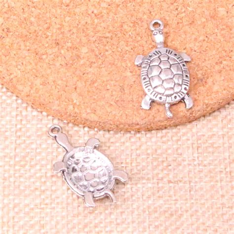 12pcs Antique Silver Tortoise Turtle Sea Charms Jewellery Pendant Diy