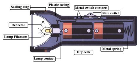 Draw A Neat And Labelled Diagram Of An Electric Torch And Briefly