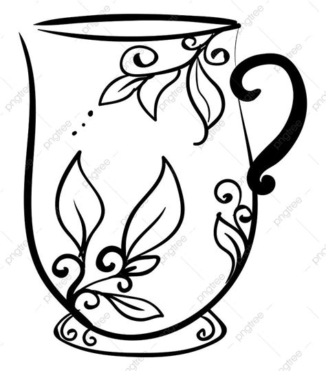 Drawing Cup Clipart Transparent PNG Hd, Decorative Cup Drawing Vector Illustration, Decorative ...