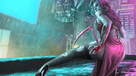 Cyberpunk Anime Girl Wallpaper