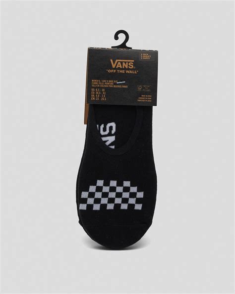 Shop Vans Womens Canoodle No Show Sock Pack In Blackwhite Fast