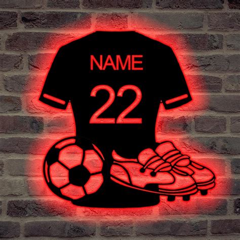 Godchoices Personalised Soccer Jersey Metal Monogram Sign Custom Name