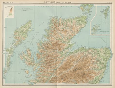 Northern Scotland. Highlands & Islands. Hebrides Cairngorms. TIMES 1922 map