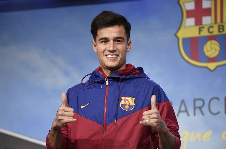 Philippe Coutinho Presentation Camp Nou Stadium Barcelona Spain