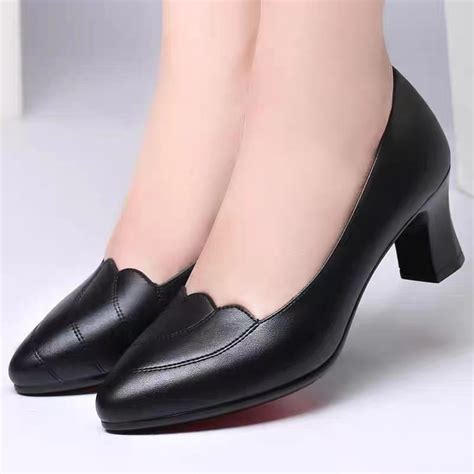 New Shuta School High Heels Ladies Black Shoes 625 Shopee Philippines