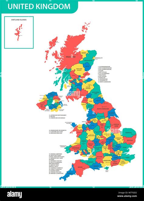 The Detailed Map Of The United Kingdom With Regions Or States And