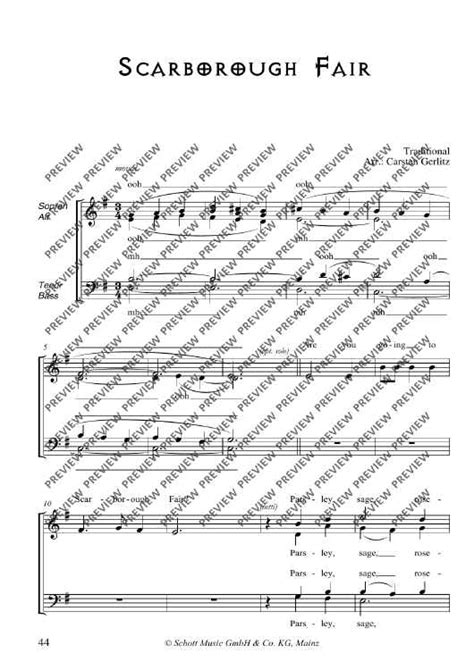 Scarborough Fair Sheet Music For Mixed Choir Satb Sheet Music Now