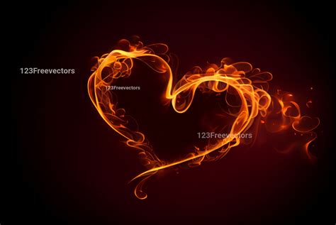 Love Heart Fire Flames Background