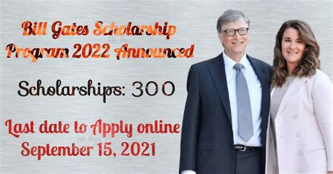 Bill Gates Scholarship Program 2022 Announced | Fully Funded