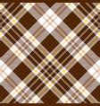 Tartan Brown Beige Seamless Fabric Texture Vector Image