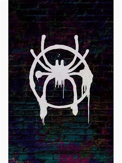 Miles Morales Spider Man Logo With Graffiti Wall Background At Night