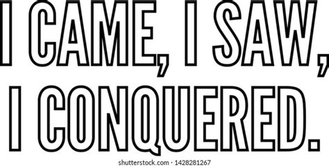 Came Saw Conquered Outlined Text Art Stock Vector Royalty Free