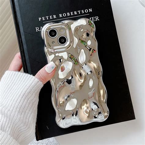 Luxury Electroplated 3d Meteorite Pattern Phone Case For Iphone 14 13 11 12 Pro Max Silver