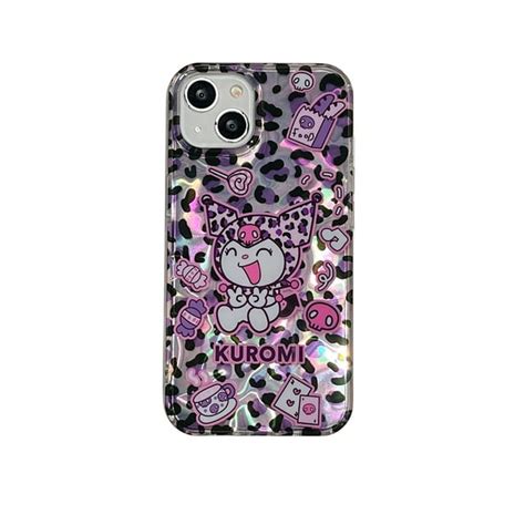 Cute Cartoon Sanrio Y2k Hello Kitty Kuromi Leopard Print Phone Case Iphone 15 14 13 12 11 Pro