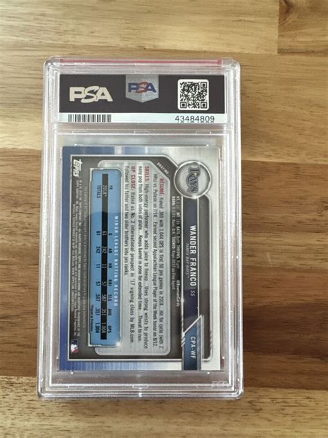 Bowman Chrome Prospect Auto Wander Franco Psa Ebay