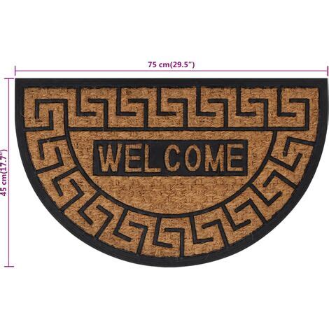 Tapis De Porte Demi Rond X Cm Caoutchouc Et Fibre De Coco Vidaxl