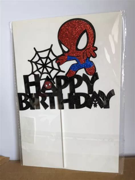 Spider Man Superheld Tortenaufleger Glitzer Karton Alles Gute Zum