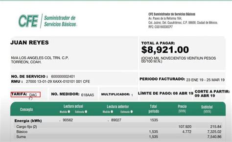 llᐈ Tarifa DAC CFE Precios Cómo Salir 2024