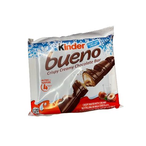 Kinder Bueno Milk Chocolate And Hazelnut Cream 4 Individually Wrapped Chocolate Bars Great