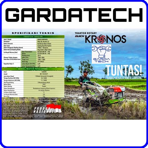 Jual Quick Kronos Rotary Mesin Traktor Tangan Bajak Sawah Kubota Rd