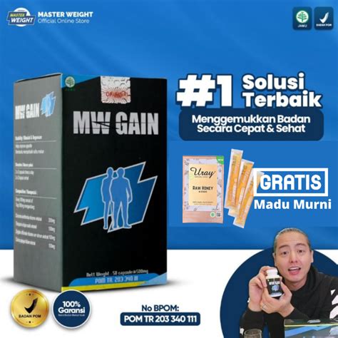 Jual Mw Gain Master Weight Gain Penggemuk Badan Free Madu Murni