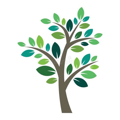 Stylized Vector Tree Logo Icon Stock Vector Illustration Of Growth