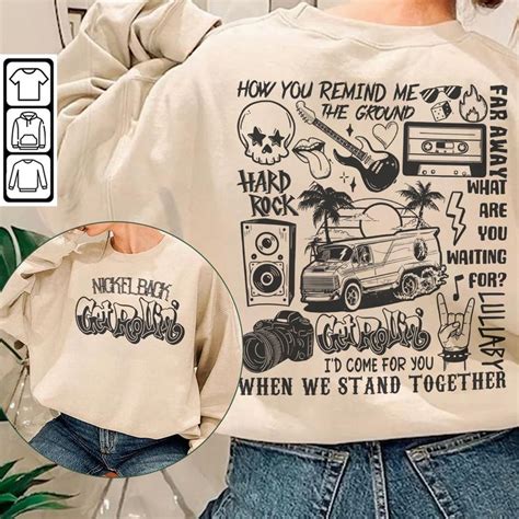 Nickelback Doodle Art Sweatshirt Vintage Nickelback Merch Lyric Album