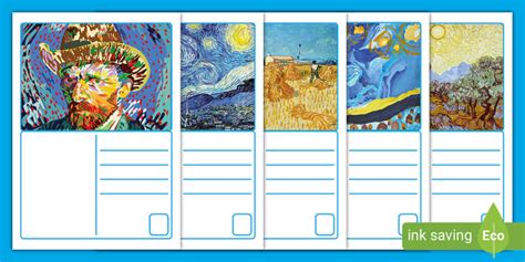 FREE Vincent Van Gogh Postcards Teacher Made Twinkl