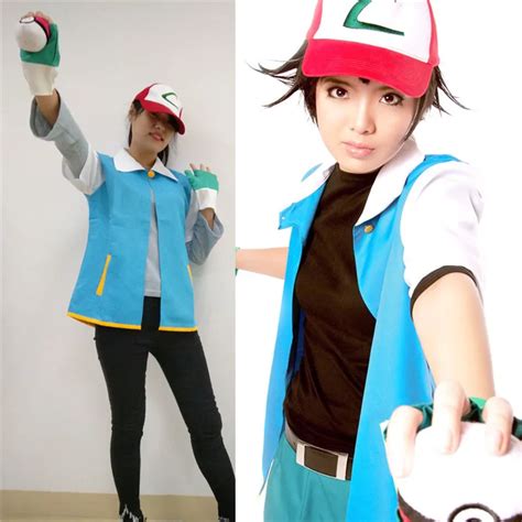 Halloween Party Wear Cosplay Monster Ash Ketchum Trainer Costume Pokemon Go Pocket Shirt Jacket