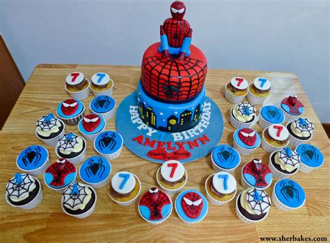 Spiderman Cake + Cupcakes - Sherbakes