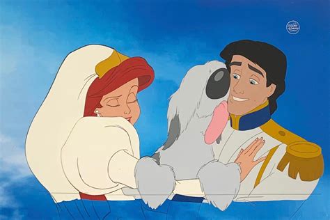 Original Production Animation Cels Of Princess Ariel Prince Eric And Max From The Little