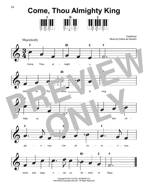 Come Thou Almighty King By Felice De Giardini Sheet Music For Super