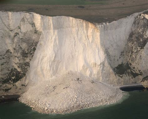 White Cliffs Of Dover Thousands Of Tons Of Chalk Crash Into The Sea As Large Section Collapses